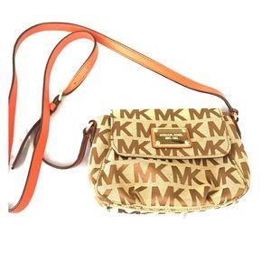 Signature Michael Kors with Orange Trim Crossbody
